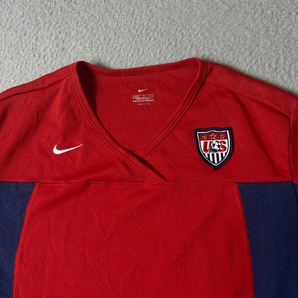 VINTAGE Nike USA National Soccer Team Jersey Women S Red Navy Dri-FIT Retro - Picture 9 of 11